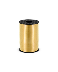 Plastic ribbon, gold, 5mm/225m