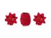 Set of velor ribbons and rosettes, red, mix (1 pkt / 3 pc.)