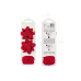Set of velor ribbons and rosettes, red, mix (1 pkt / 3 pc.)