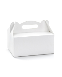 Decorative wedding cake boxes, white, 19x14x9cm (1 pkt / 10 pc.)