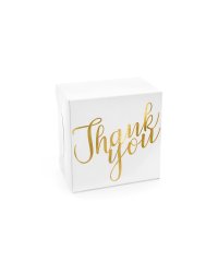 Decorative cake boxes - Thank you, gold, 14x8.5x14cm (1 pkt / 10 pc.)