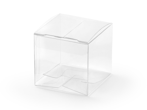 Square boxes, transparent, 5x5x5cm (1 pkt / 10 pc.)