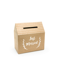 Wedding card box - Just Married, kraft, 30x30.5x16.5cm