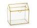 Glass Gift Card Holder, gold, 13x21x21cm