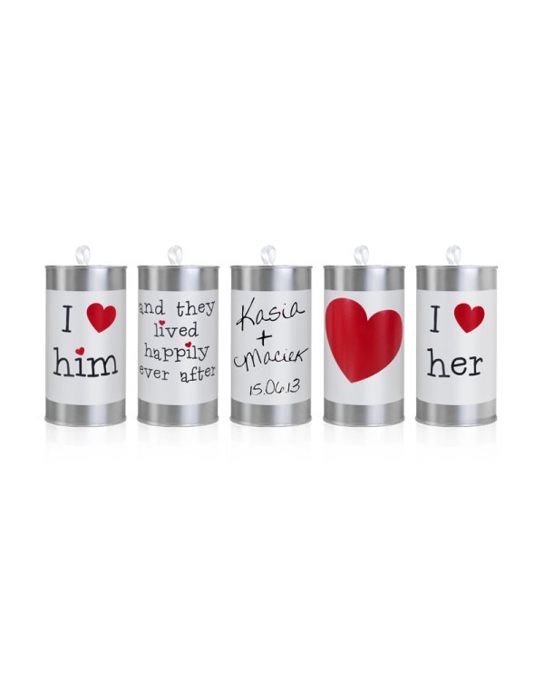Wedding cans, 14 x 7cm (1 pkt / 5 pc.)