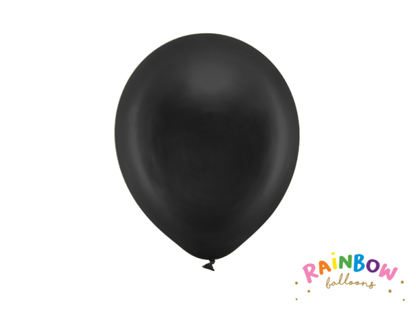 Rainbow Balloons 23cm metallic, black (1 pkt / 10 pc.)