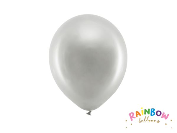 Rainbow Balloons 23cm metallic, silver (1 pkt / 100 pc.)