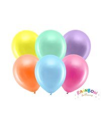 Rainbow Balloons 30cm metallic, mix (1 pkt / 100 pc.)