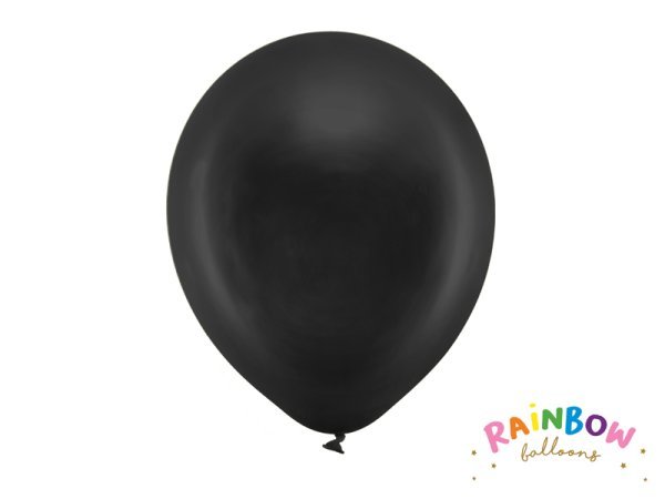 Rainbow Balloons 30cm metallic, black (1 pkt / 10 pc.)