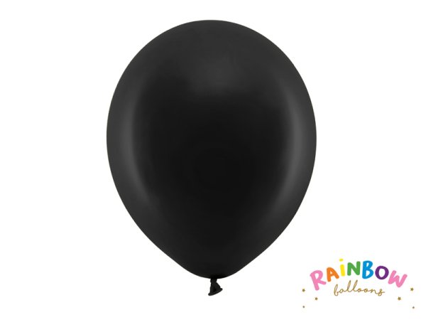 Rainbow Balloons 30cm pastel, black (1 pkt / 10 pc.)