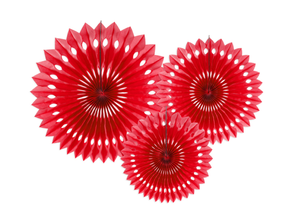 Tissue fan, red, 20-30cm (1 pkt / 3 pc.)