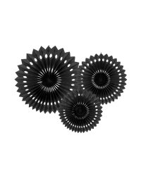 Decorative Rosettes, Black, 20-30cm (1 pkt / 3 pc.)