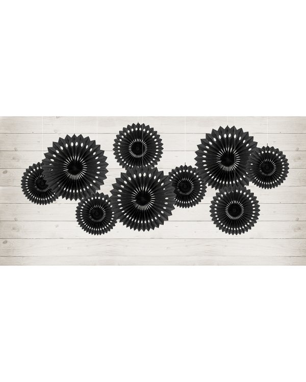 Decorative Rosettes, Black, 20-30cm (1 pkt / 3 pc.)