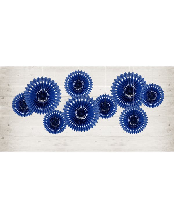 Tissue fan, navy blue, 20-30cm (1 pkt / 3 pc.)