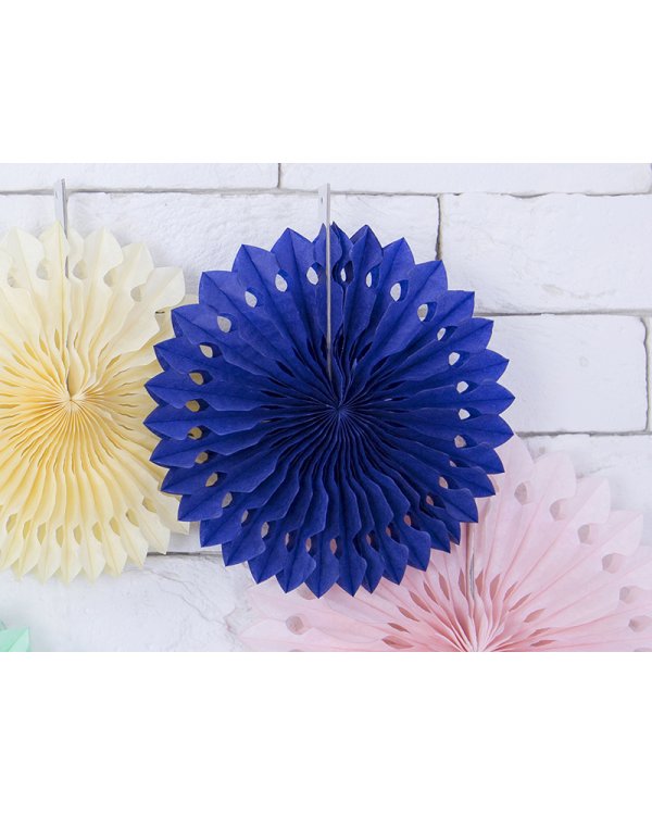 Tissue fan, navy blue, 20-30cm (1 pkt / 3 pc.)
