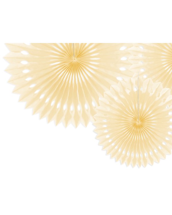 Tissue fan, light cream, 20-30cm (1 pkt / 3 pc.)