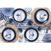 Decorative Rosettes, navy blue (1 pkt / 3 pc.)