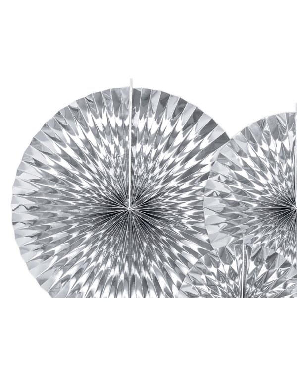 Decorative Rosettes, silver (1 pkt / 3 pc.)
