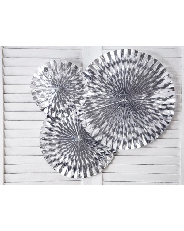 Decorative Rosettes, silver (1 pkt / 3 pc.)