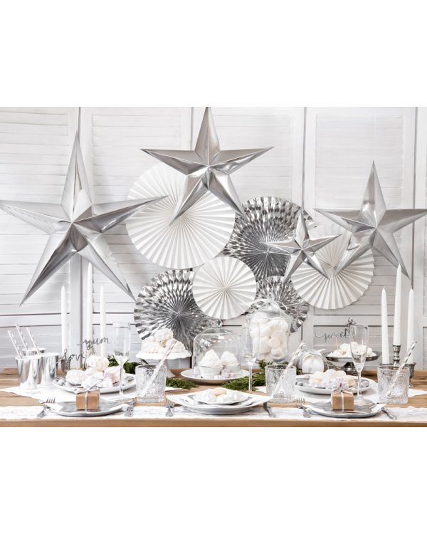 Decorative Rosettes, silver (1 pkt / 3 pc.)