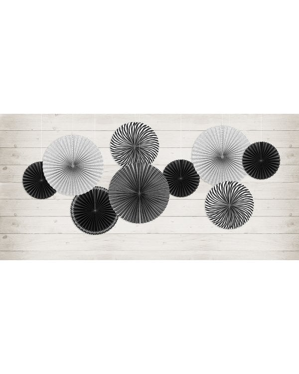 Decorative Rosettes, Black&White, mix (1 pkt / 5 pc.)