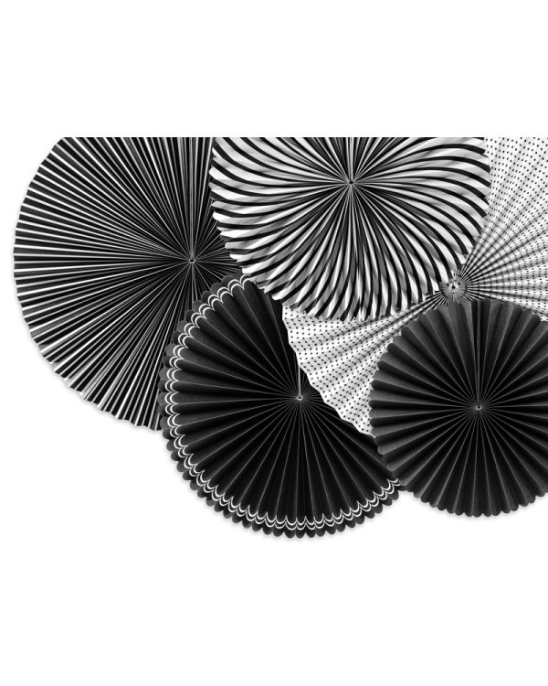 Decorative Rosettes, Black&White, mix (1 pkt / 5 pc.)
