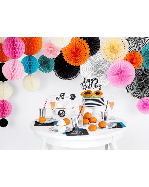 Decorative Rosettes, Black&White, mix (1 pkt / 5 pc.)