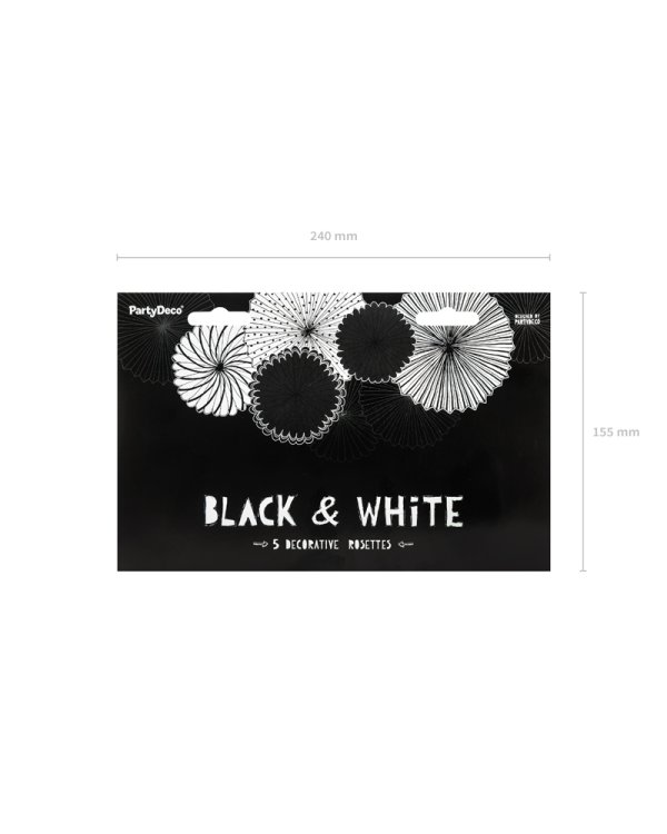 Decorative Rosettes, Black&White, mix (1 pkt / 5 pc.)