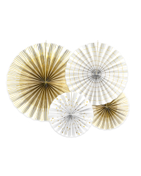 Decorative Rosettes, white (1 pkt / 4 pc.)