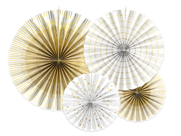 Decorative Rosettes, white (1 pkt / 4 pc.)
