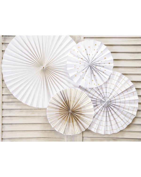 Decorative Rosettes, white (1 pkt / 4 pc.)