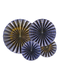 Decorative Rosettes, navy-blue (1 pkt / 4 pc.)