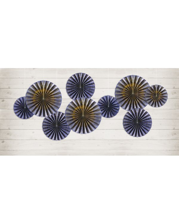 Decorative Rosettes, navy-blue (1 pkt / 4 pc.)