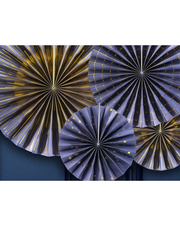 Decorative Rosettes, navy-blue (1 pkt / 4 pc.)