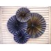 Decorative Rosettes, navy-blue (1 pkt / 4 pc.)
