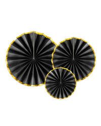 Decorative Rosettes, black (1 pkt / 3 pc.)