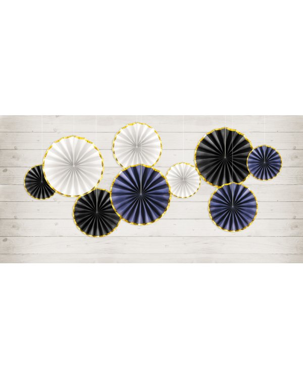 Decorative Rosettes, black (1 pkt / 3 pc.)