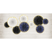 Decorative Rosettes, black (1 pkt / 3 pc.)