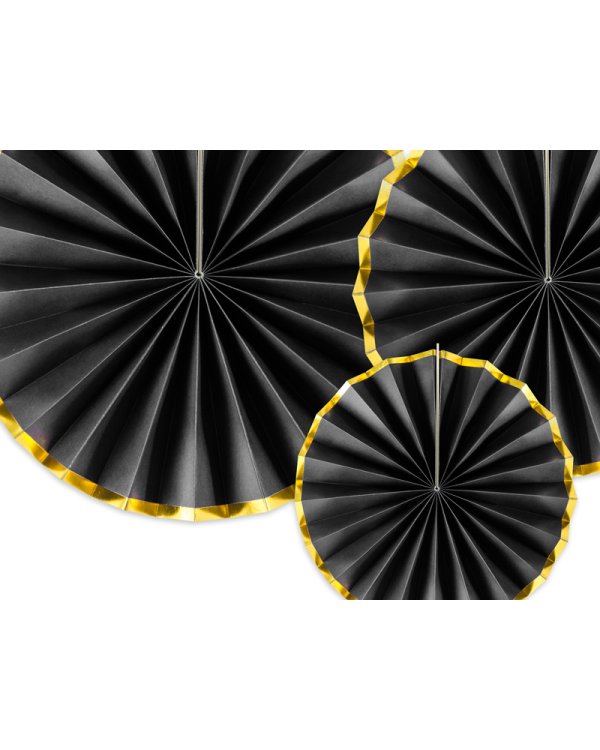 Decorative Rosettes, black (1 pkt / 3 pc.)
