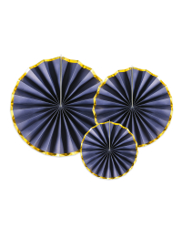 Decorative Rosettes, navy-blue (1 pkt / 3 pc.)