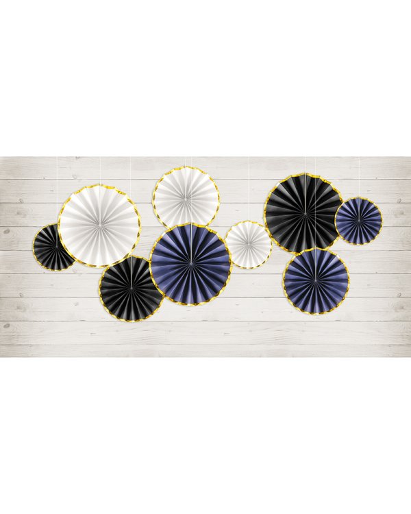 Decorative Rosettes, navy-blue (1 pkt / 3 pc.)