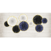 Decorative Rosettes, navy-blue (1 pkt / 3 pc.)