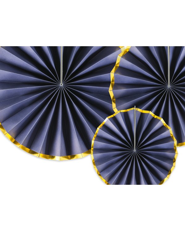Decorative Rosettes, navy-blue (1 pkt / 3 pc.)