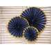 Decorative Rosettes, navy-blue (1 pkt / 3 pc.)