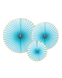 Decorative Rosettes Yummy, light blue (1 pkt / 3 pc.)