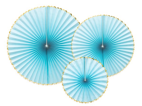 Decorative Rosettes Yummy, light blue (1 pkt / 3 pc.)
