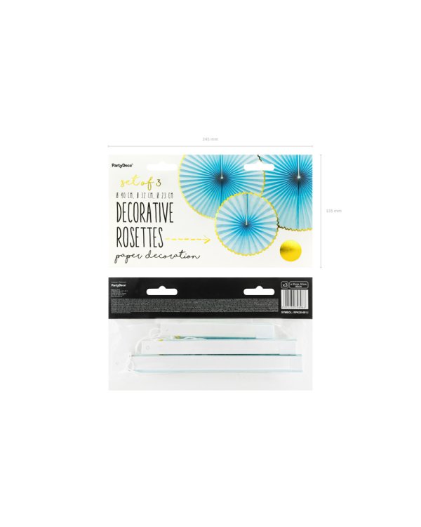 Decorative Rosettes Yummy, light blue (1 pkt / 3 pc.)