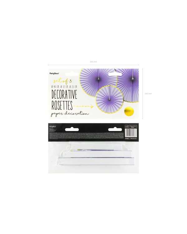 Decorative Rosettes Yummy, light lilac (1 pkt / 3 pc.)