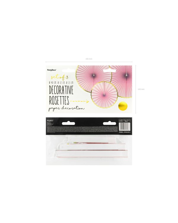 Decorative Rosettes Yummy, light pink (1 pkt / 3 pc.)