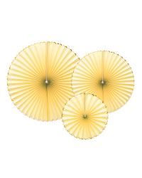 Decorative Rosettes Yummy, light yellow (1 pkt / 3 pc.)